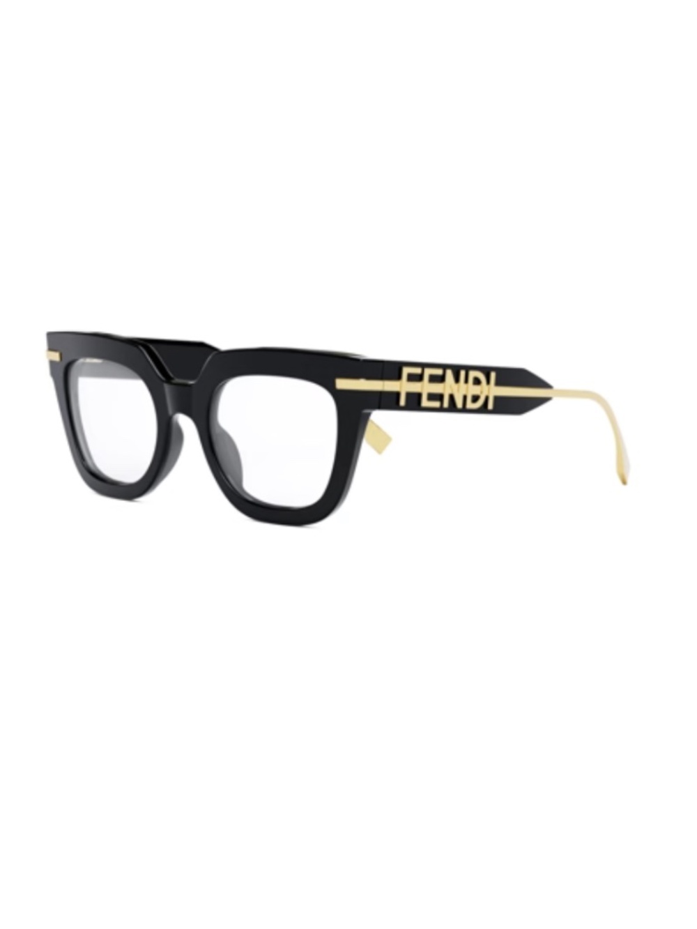 Fendi FE50065I 001 50 FENDIGRAPHY Black Gold Eyeglasses FE50065I